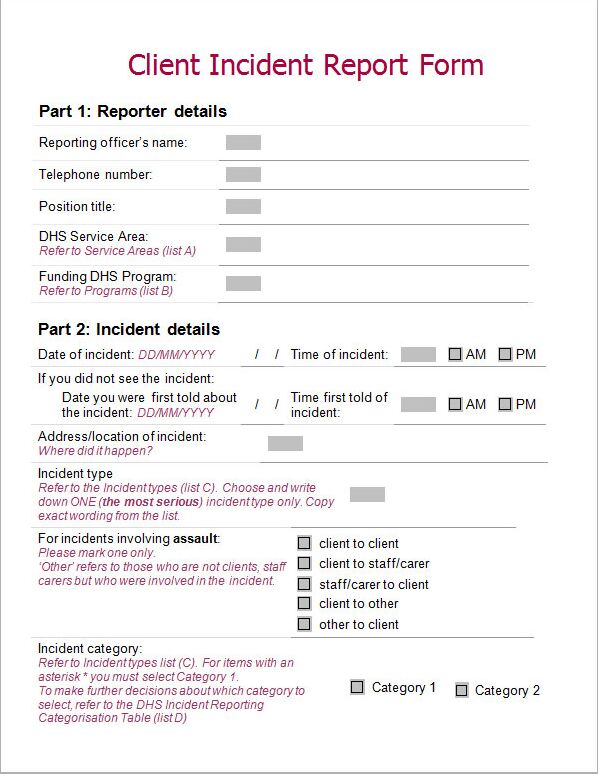 how to write an incident report in hospital